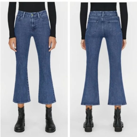Frame Denim Denim - Frame Denim Le Crop Mini Boot Mid Rise in Kinley Wash Stretch Jeans Size 27